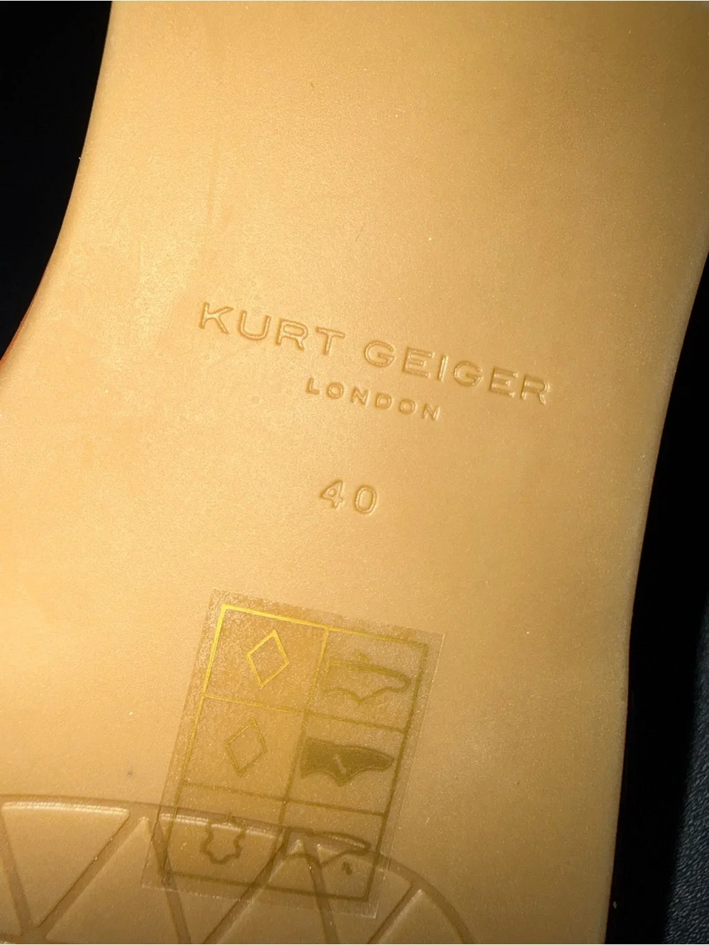 NWOT Kurt Geiger Greenwich Leather Slide Sandals Tan Camel Sz 9 / 40